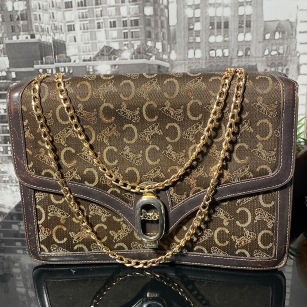Authentic CELINE Horse Carriage Clutch Bag